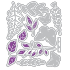 Sizzix Framelits Die & Stamp Set By 49 & Market / Vicki Boutin - Greenery Layers #1